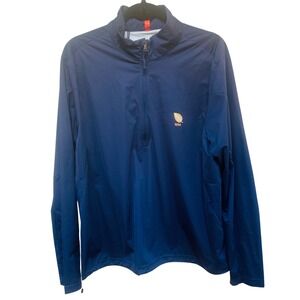 RLX Ralph Lauren Mens Navy Golf Pullover Jacket with New Haven country club logo